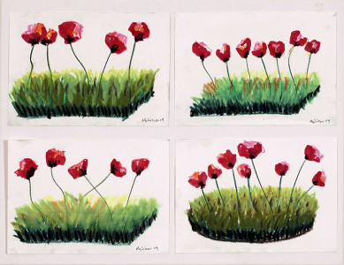 Πίνακας της Γεωργίας Μπλιάτσου από τη συλλογή ΄Φωνές Λουλουδιών΄