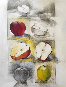 «Σύνθεση Ι» Μεικτή τεχνική 100Χ100 εκ. Πίνακας της Γεωργίας Μπλιάτσου από τη συλλογή ΄Οπτικά Παιχνίδια΄