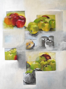 «Σύνθεση ΙΙ» Μεικτή τεχνική100Χ100 εκ. Πίνακας της Γεωργίας Μπλιάτσου από τη συλλογή ΄Οπτικά Παιχνίδια΄