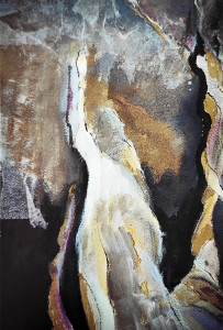 Διασταυρώνοντας το μυστήριο με την ύλη 26Χ37 Πίνακας της Γεωργίας Μπλιάτσου από τη συλλογή ΄ Συναντήσεις΄