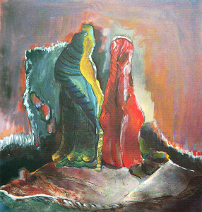 Καταστάλαγμα της ύλης 100Χ100 Πίνακας της Γεωργίας Μπλιάτσου από τη συλλογή ΄ Συναντήσεις΄