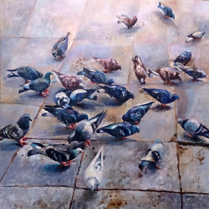 Πίνακας της Γεωργίας Μπλιάτσου από τη συλλογή ΄Ανοιξιάτικες Συναντήσεις΄