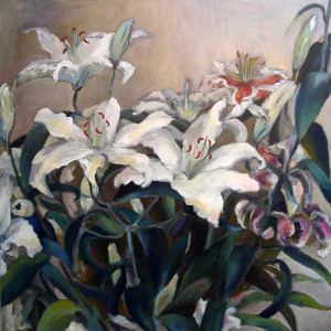 Πίνακας της Γεωργίας Μπλιάτσου από τη συλλογή ΄Πορτρέτα Λουλουδιών΄