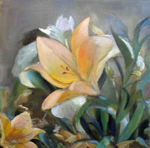 Πίνακας της Γεωργίας Μπλιάτσου από τη συλλογή ΄Πορτρέτα Λουλουδιών΄