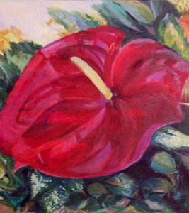 Πίνακας της Γεωργίας Μπλιάτσου από τη συλλογή ΄Πορτρέτα Λουλουδιών΄