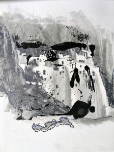 Πίνακας της Γεωργίας Μπλιάτσου για το βιβλίο ΄Ταξιδεύοντας στο φως των Κυκλάδων΄