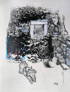 Πίνακας της Γεωργίας Μπλιάτσου για το βιβλίο ΄Ταξιδεύοντας στο φως των Κυκλάδων΄