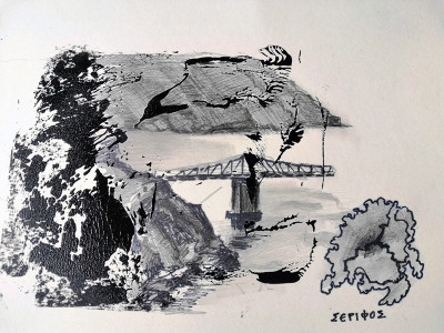 Πίνακας της Γεωργίας Μπλιάτσου για το βιβλίο ΄Ταξιδεύοντας στο φως των Κυκλάδων΄