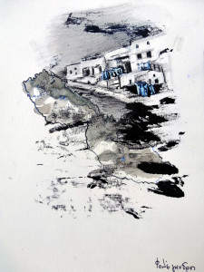 Πίνακας της Γεωργίας Μπλιάτσου για το βιβλίο ΄Ταξιδεύοντας στο φως των Κυκλάδων΄